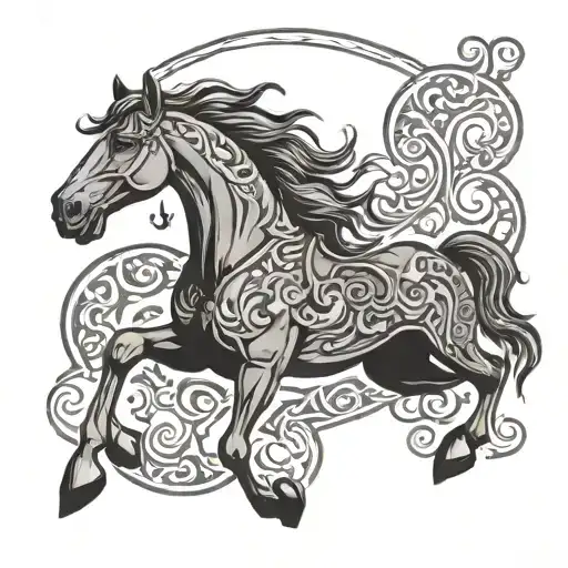 Irish Celtic Fire Horse Rearing Horse