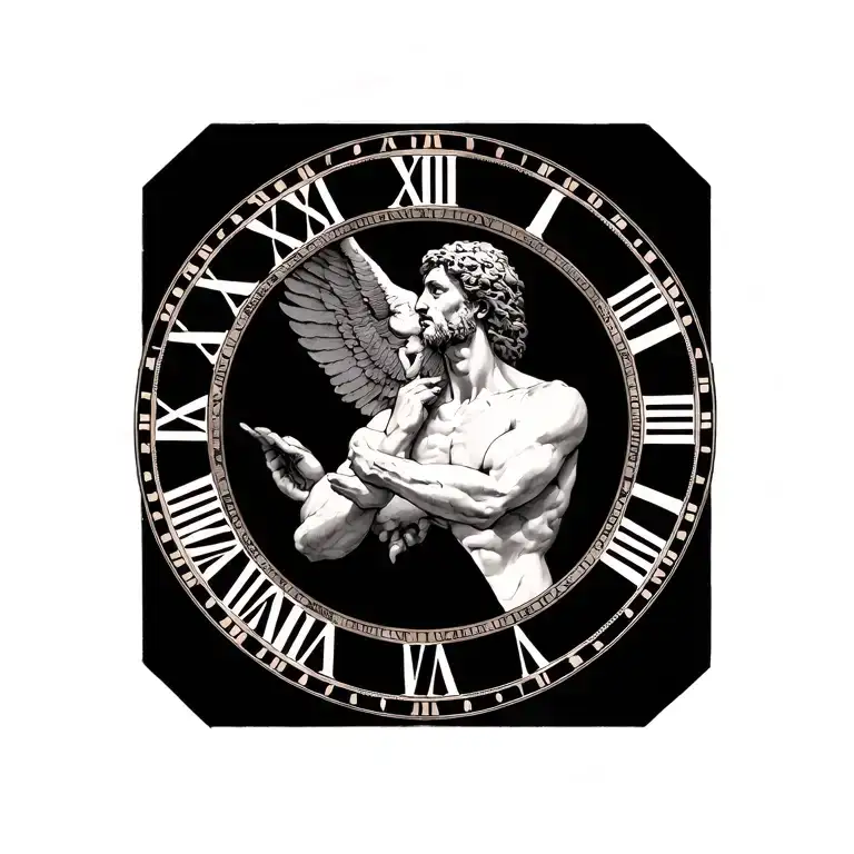 Creation Of Adam And Roman Numerals Surrounded