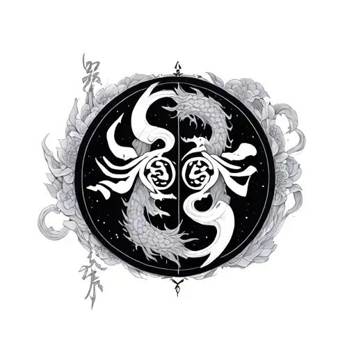 Twin Horoscope With Jing Jang Symbol Transformed