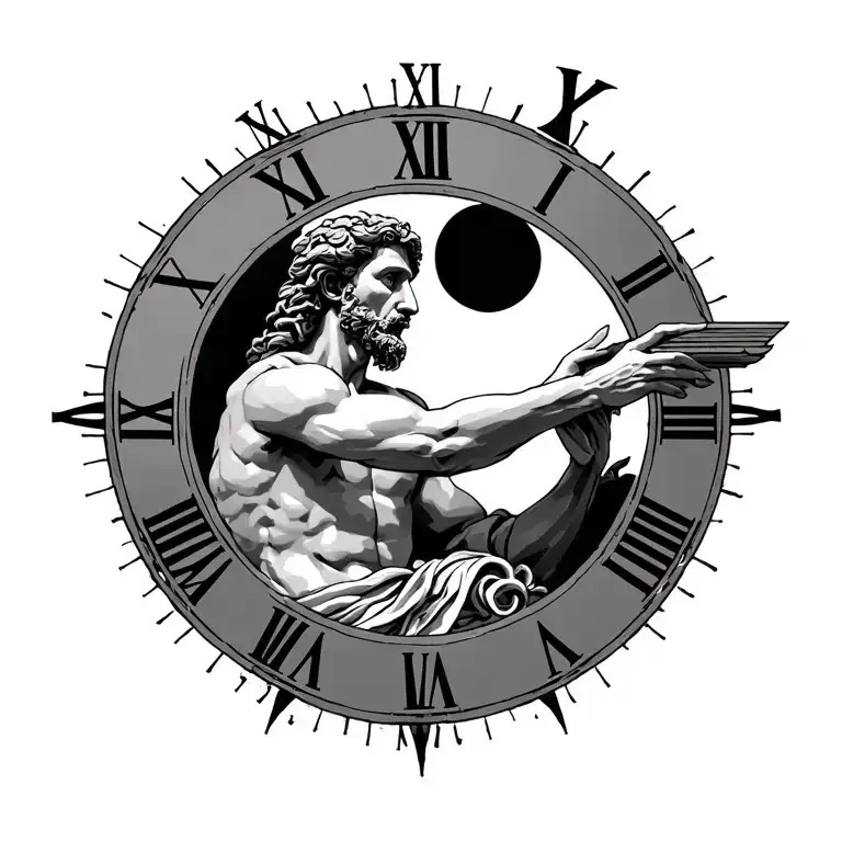 Creation Of Adam And Roman Numerals Surrounded