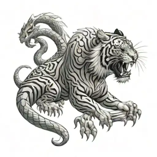 Snake Tiger And Guardian Angel