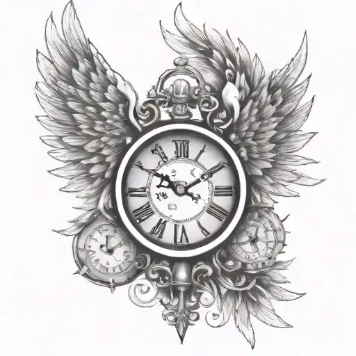 Angel Wings Roman Numeral Clock