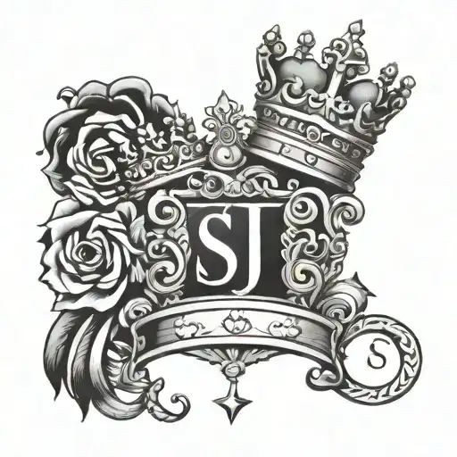Initials Of The S J S With A Crown Representing The Matriarchy