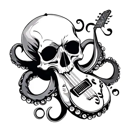 Skull Octopus Guitar