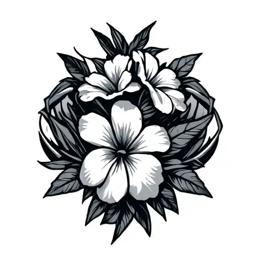 Military Intelligence Symbol And Hawaii Flowers