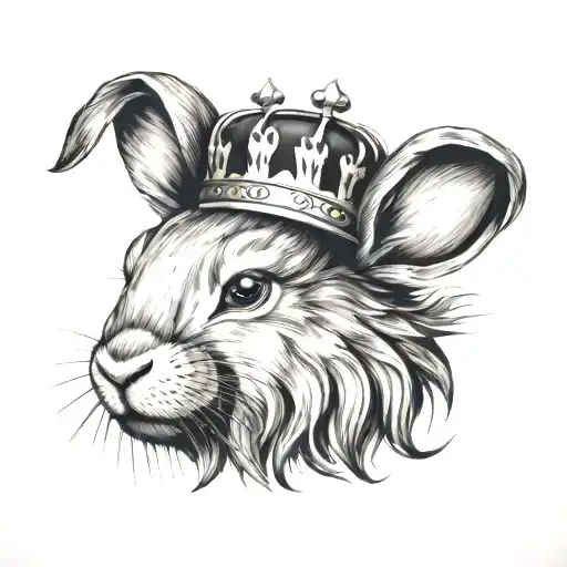 A Bunny With A Crown On His Head