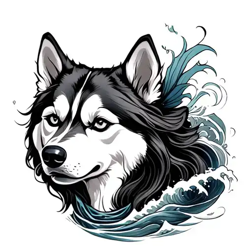 Husky Mermaid Theatricals Mask Waves