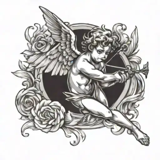 Cupid With A Bow On Fire