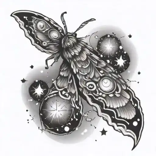 Moth With Moons And Stars
