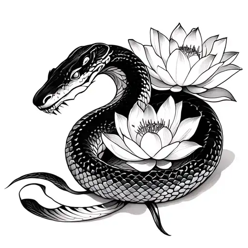Snake And Lotus