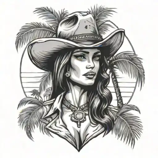 Western Palm Tree Cowgirl