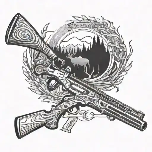 Skiing And Hunting Rifle