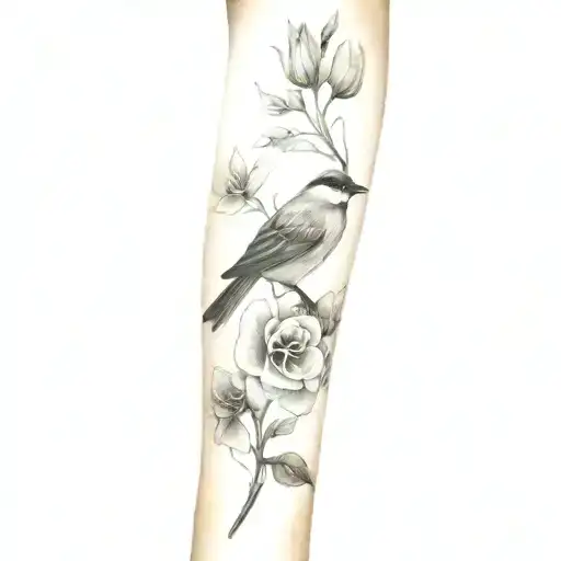 Coverup Floral And Bird