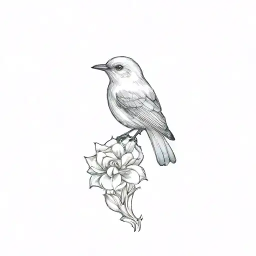 Coverup Floral And Bluebird Sitting