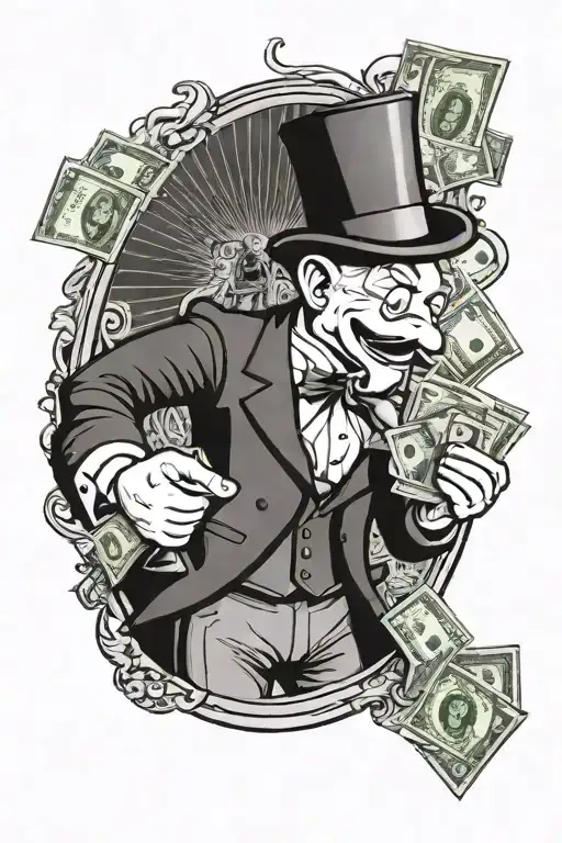 Monopoly Man With Money With The Saying Scared Money Don't Make No Money