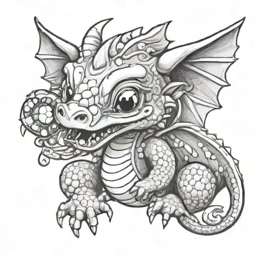 Baby Dragon With Pacifier New Born