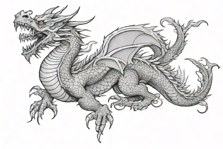 Dragon Back Tattoo Mythical Creature