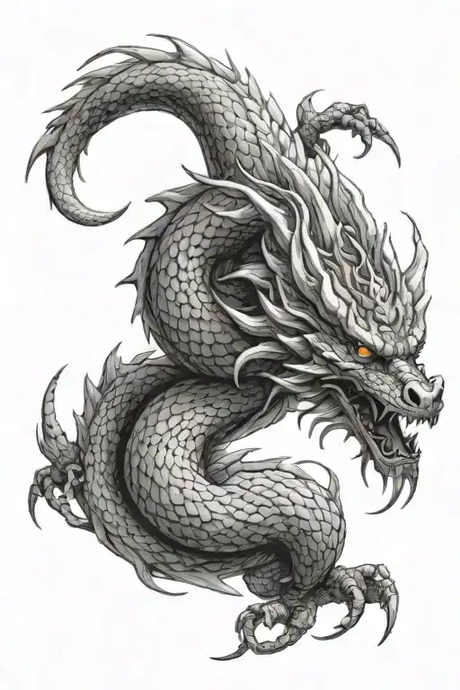 Dragon Back Tattoo Mythical Creature