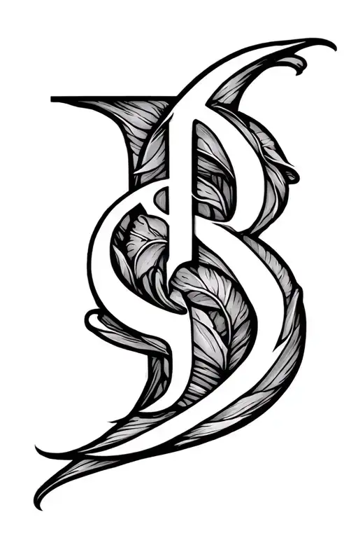 Thin Line Tattoo With Initials H And S Are Embodied And Hidden In The Lines