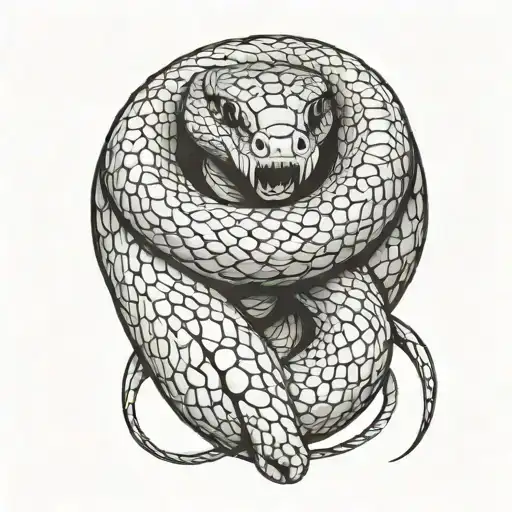 Coiled King Snake Wrapped