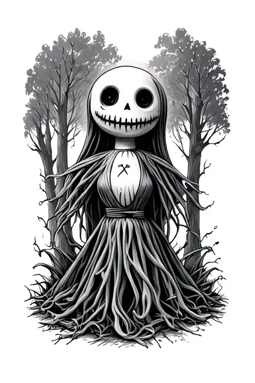 Voodoo Doll Creepy Smile In Woods