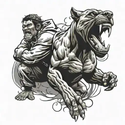 Junkyard Dog Mixed With Hulk Fighting