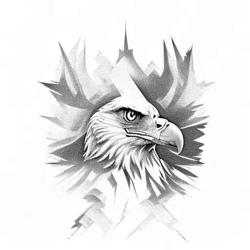 Abstract Representation Of Day Trading Charts Forming An Eagle Silhouette