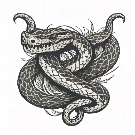 Snake Wrapped Around Algiz Symbol