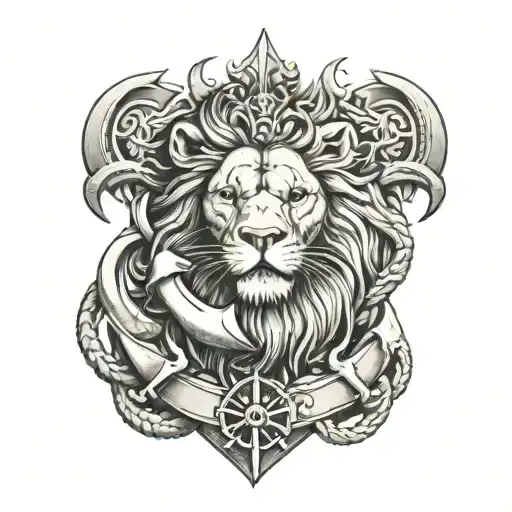 Lion And Anchor Intertwined