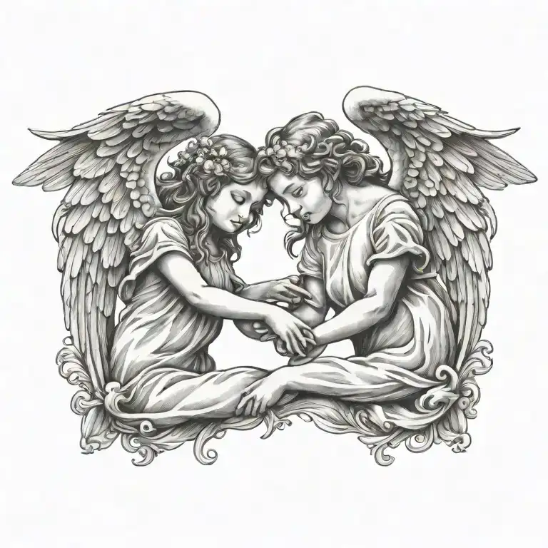 Flying Angel Holding Hands