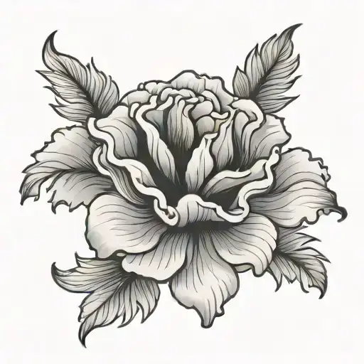 Abstract Flowy Carnation Flower Small