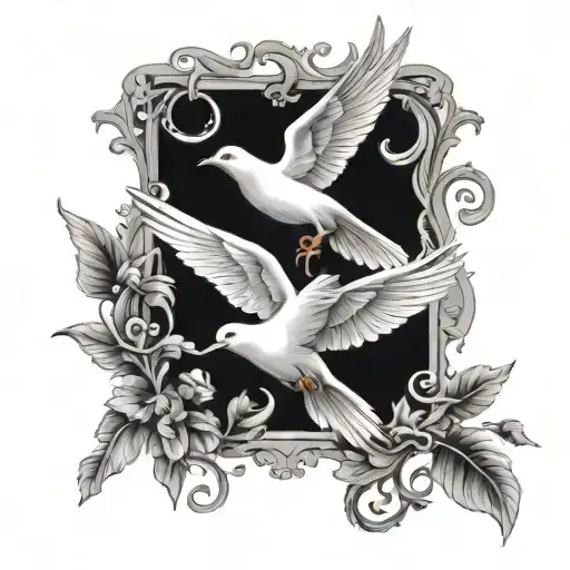 Trustahloc Word With Cursive Surrounded By Doves