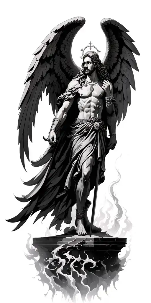 Christian Angel Warriors Guarding The Gates Of Heaven From Hell