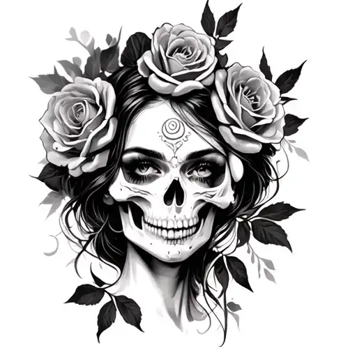 Dead Rosses With Beautiful Woman