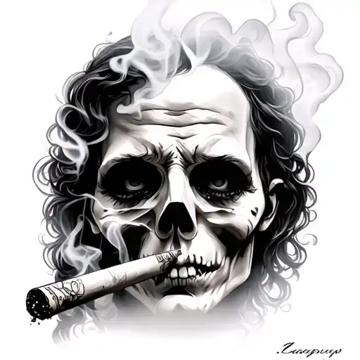 Gothic Style Of Realism Smokes A Cigarette