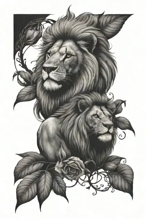 Roses And A Lion Sleeve For Men