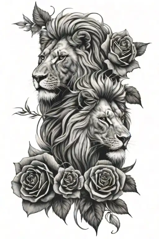 Roses And A Lion Sleeve For Men