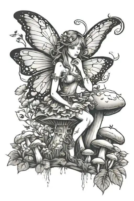 Fairy And Mushrooms