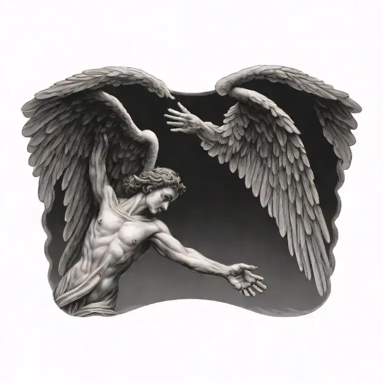 Flying Angel Holding Hands Reaching