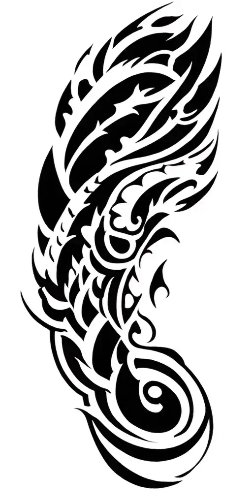 Make A Tribal Tattoo For The Back And A Full Sleeve And Make It Into A Full Template