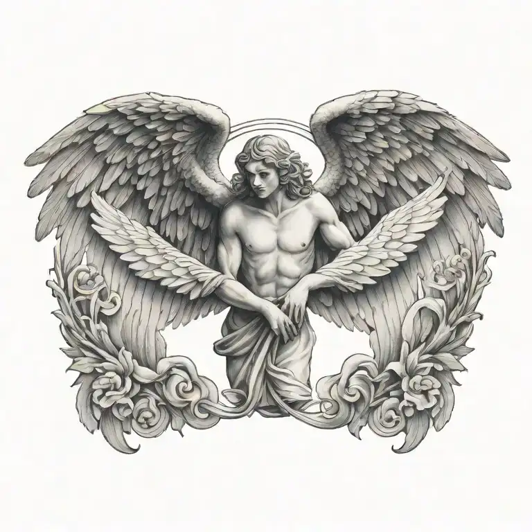 Flying Angel Holding Hands Reaching