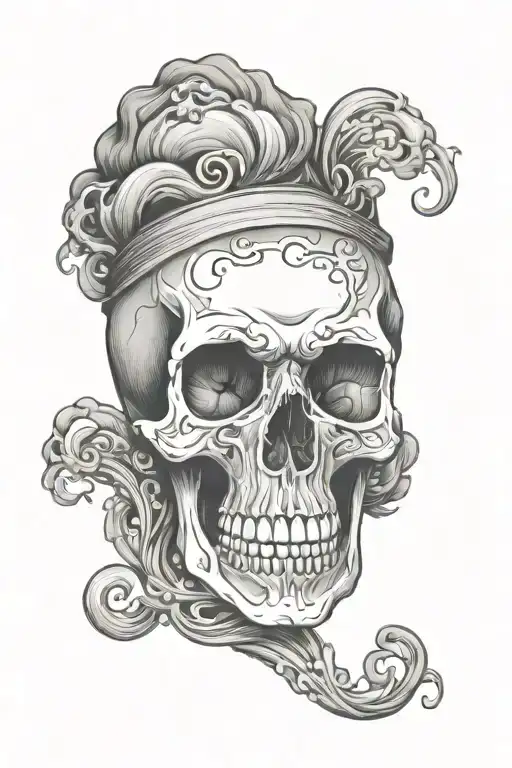 Skull And Smoke Forming The Shape