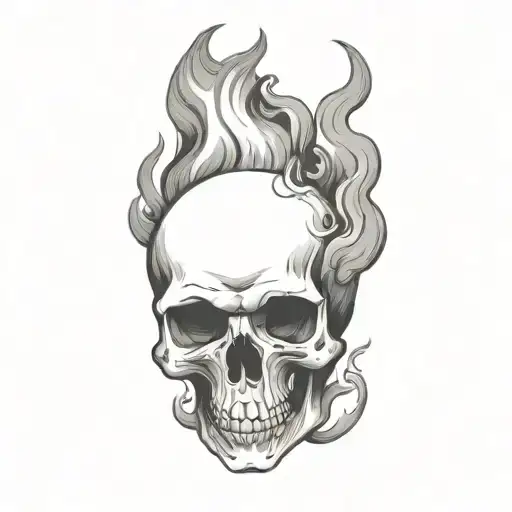 Skull And Smoke Rising