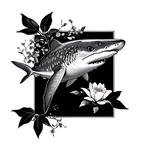 Whale Shark Swimming With Lillie's And Vines Surrounding It