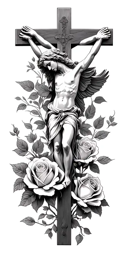 Crucifix Colombe Rose