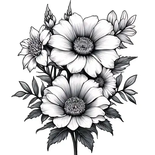 J And Different Types Of Flowers Growing