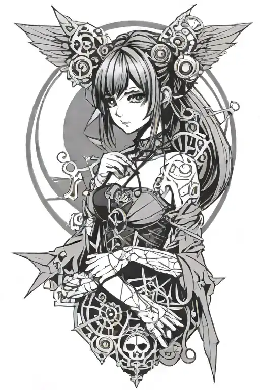 Cyber Sigilism Gothic Anime Girl