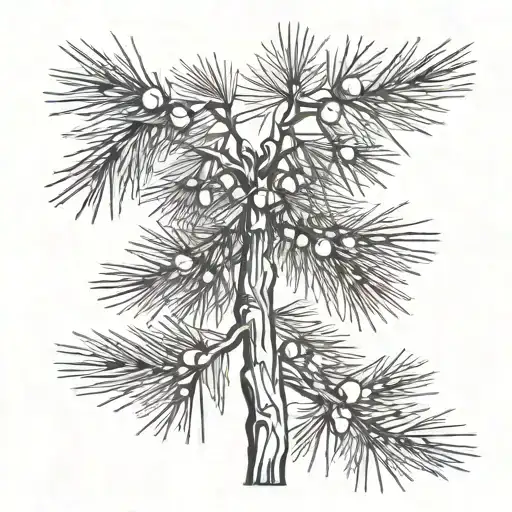 Pine Simple Line Drawing Minimal