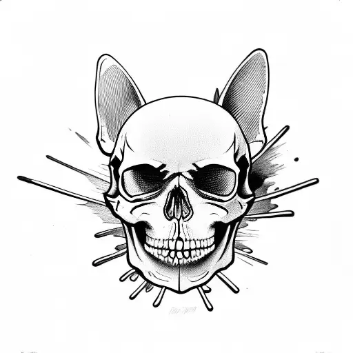 Frenchie Skull Evil Scary