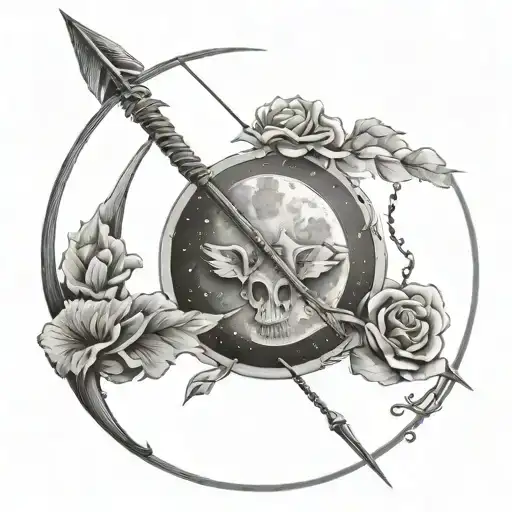 Bow And Arrow Piercing The Moon